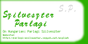 szilveszter parlagi business card